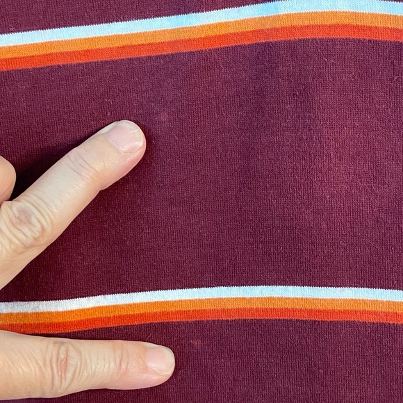 Mens Striped Long Sleeves Polo Shirt Large - Picture 6 of 10